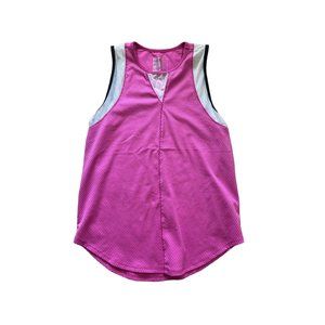 LUCKY IN LOVE Pink Mesh Panel Tank Top Sz S NEW